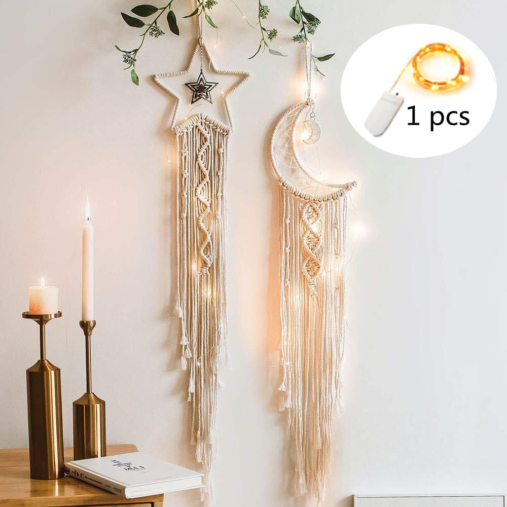 Atrapasueños de macramé con luces