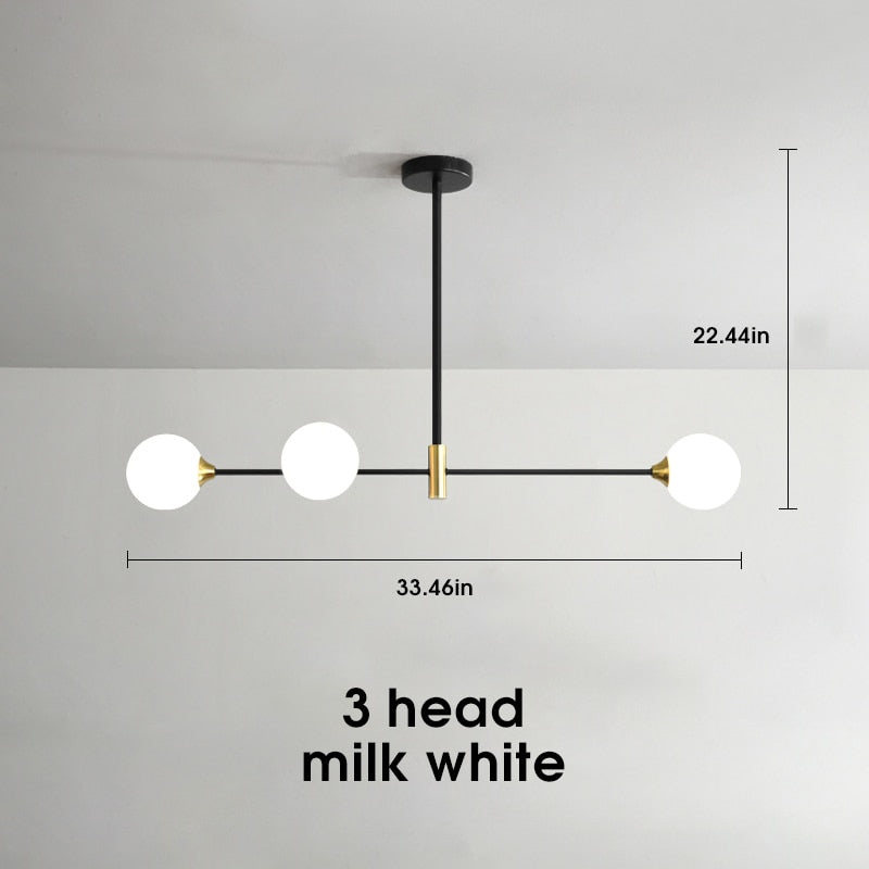 Kara - Plafondlamp met noordse glazen bol en lampenkap