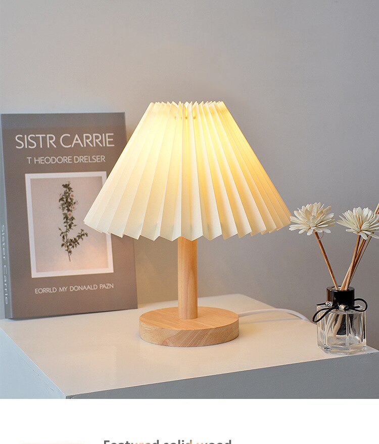 Korean Retro Pleated Table Lamp