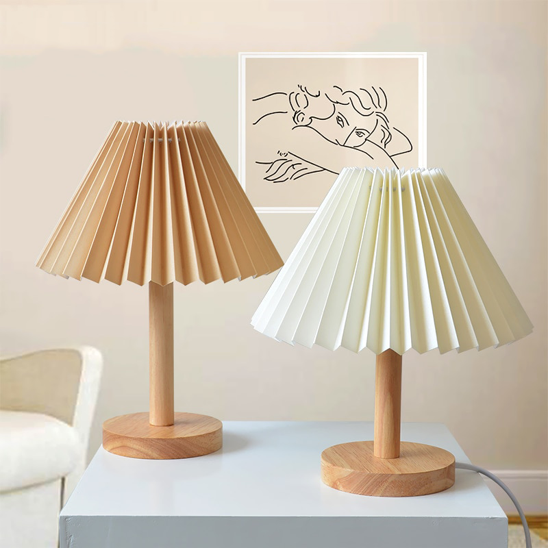 Korean Retro Pleated Table Lamp