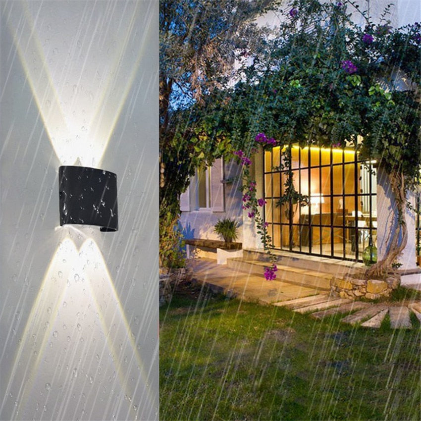 Lámpara de pared LED impermeable moderna para interior y exterior.