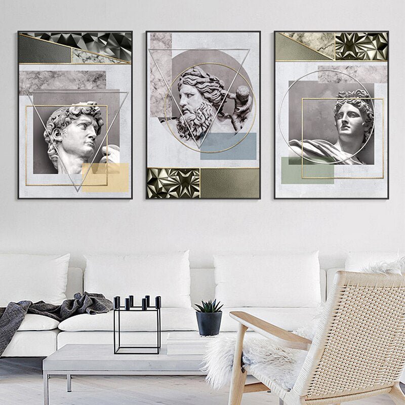 Abstract Statue Wall Paintings