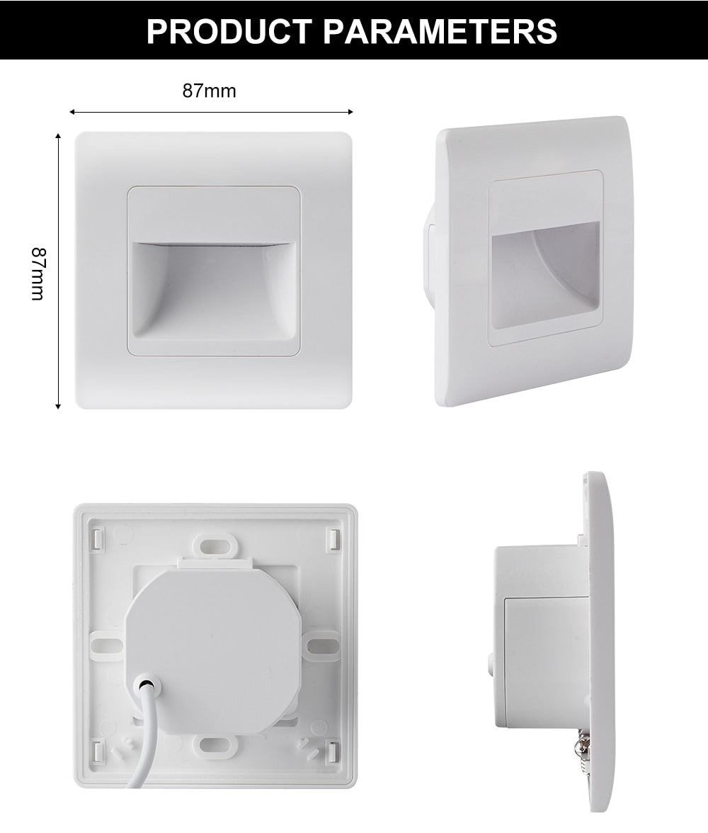 EB Brone - Led trappljus 4 färger PIR-sensor infälld fotlampa