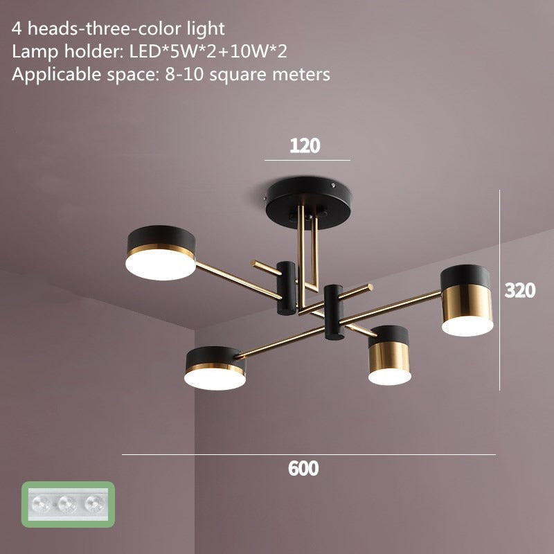 Exquisite Black Golden Nordic Chandelier