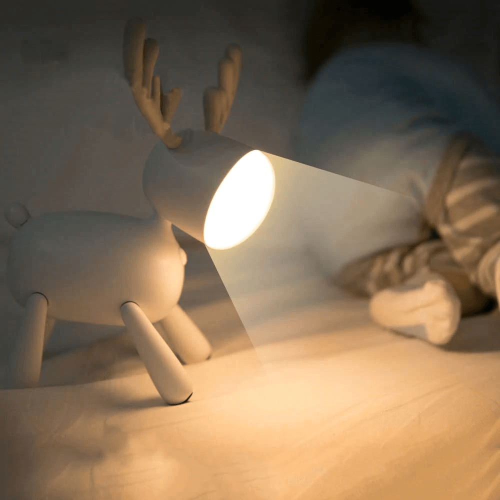 Lampe de nuit LED en forme de cerf mignon rechargeable par USB