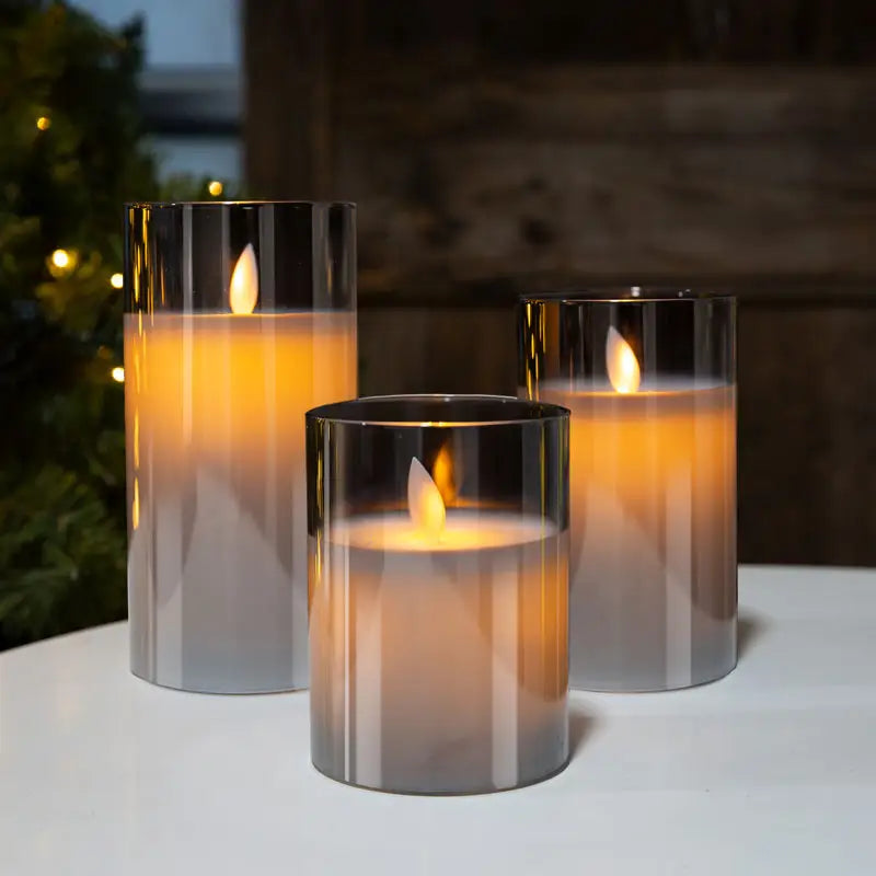 CANDLY™ set of three: electric light flame candles