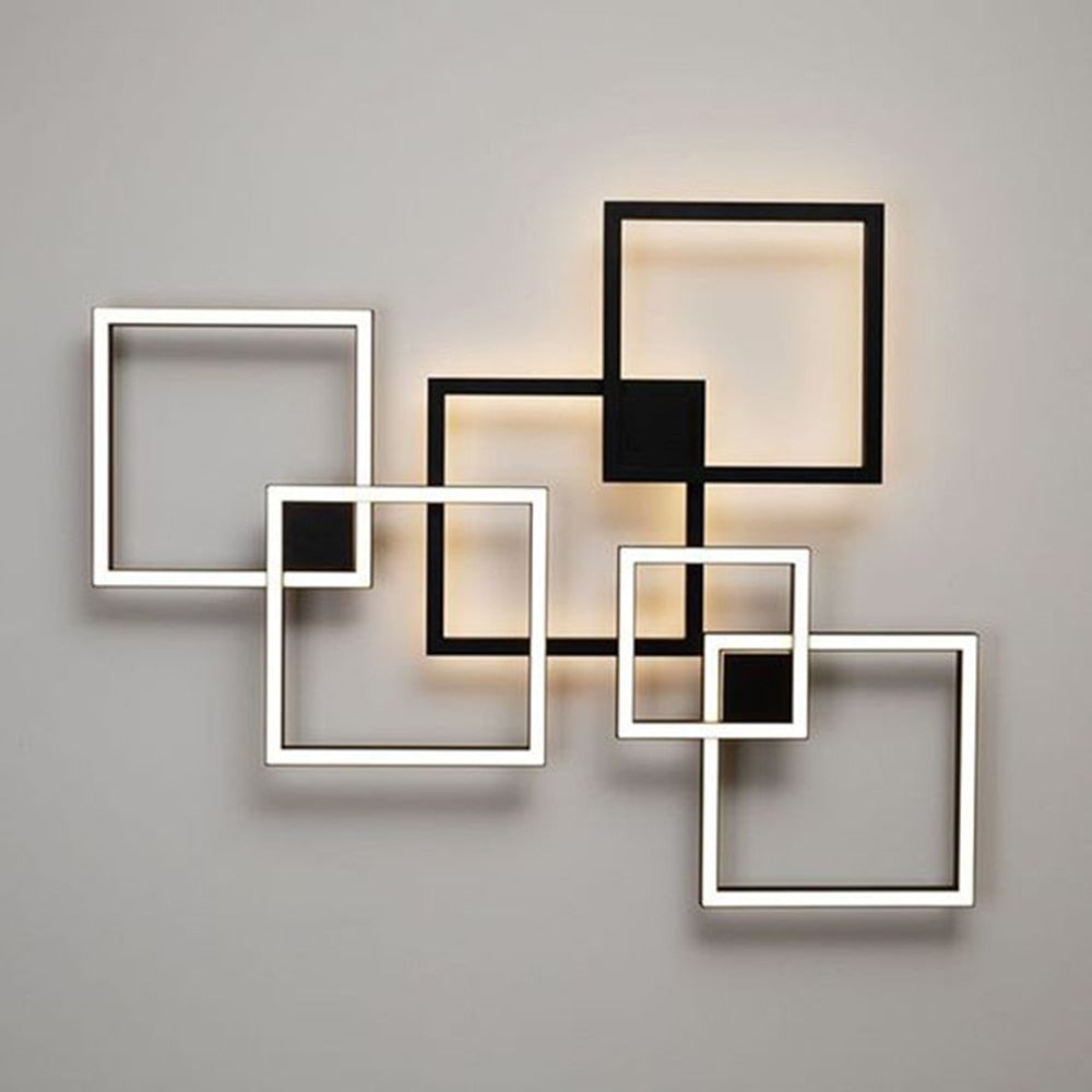 Black-White Square Wall Decoration Lamp