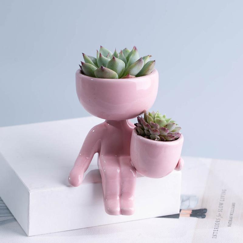 Petit pot de fleurs en céramique pour plantes succulentes