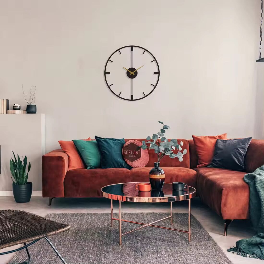 Simple Black Round Silent Quartz Wall Clocks