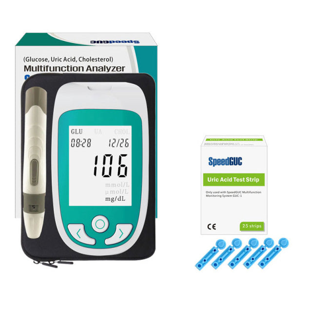 Monitor de salud multifuncional 3 en 1 (colesterol, glucosa y ácido úrico)