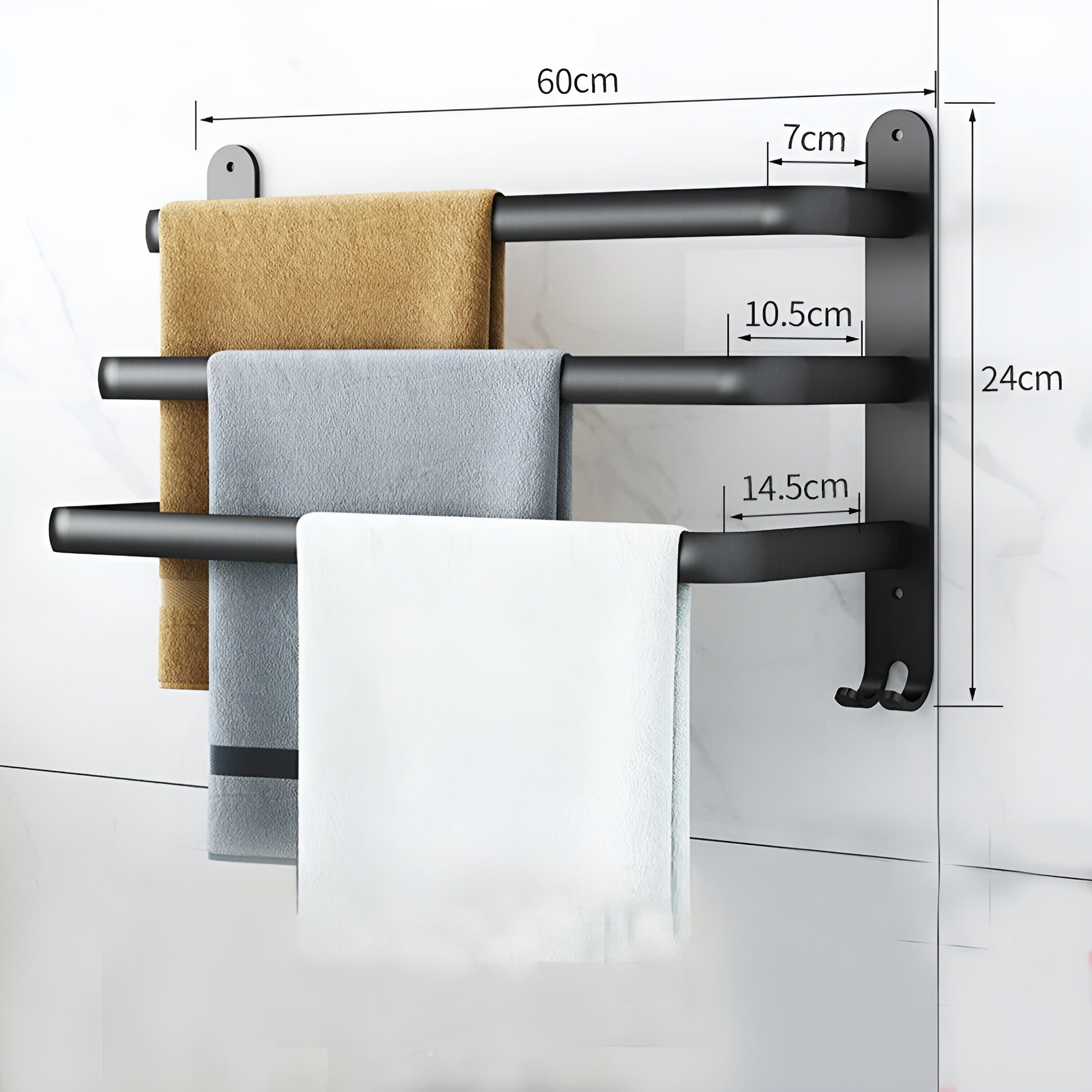 LuxeRack - Stylish Space-Saving Wall-Mounted Towel Holder