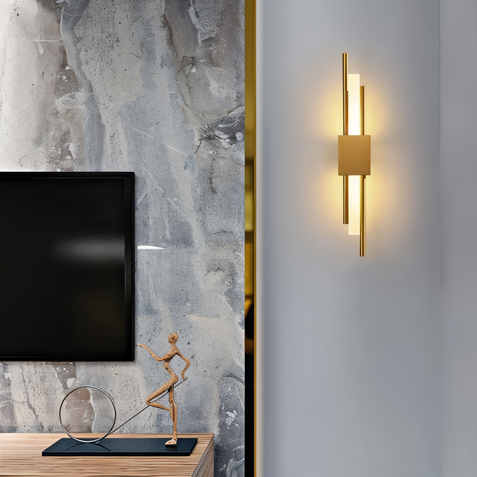 Lampada da parete NobleGlow Gold Black - Design lineare di lusso, illuminazione calda/neutra/fredda regolabile