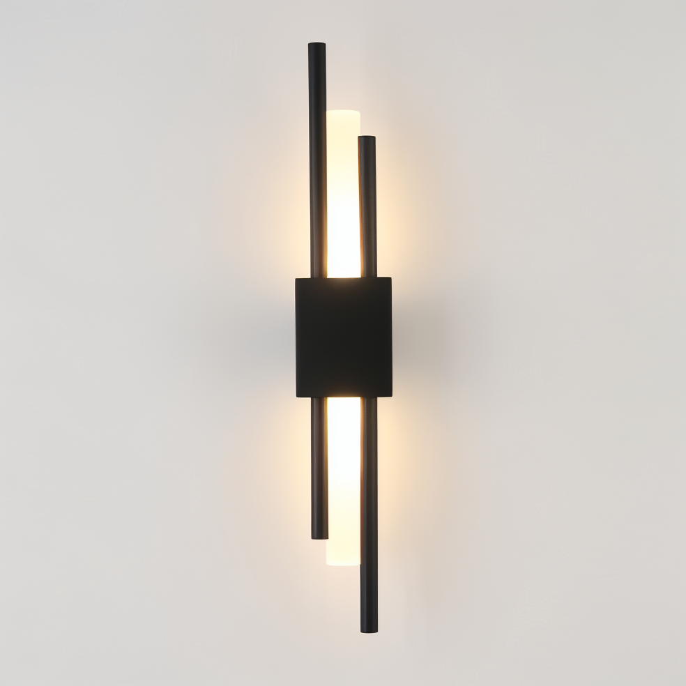 NobleGlow Lumină de Perete Aurie Neagră - Design Liniar Luxos, Iluminare Reglabilă Caldă/Neutră/Rece