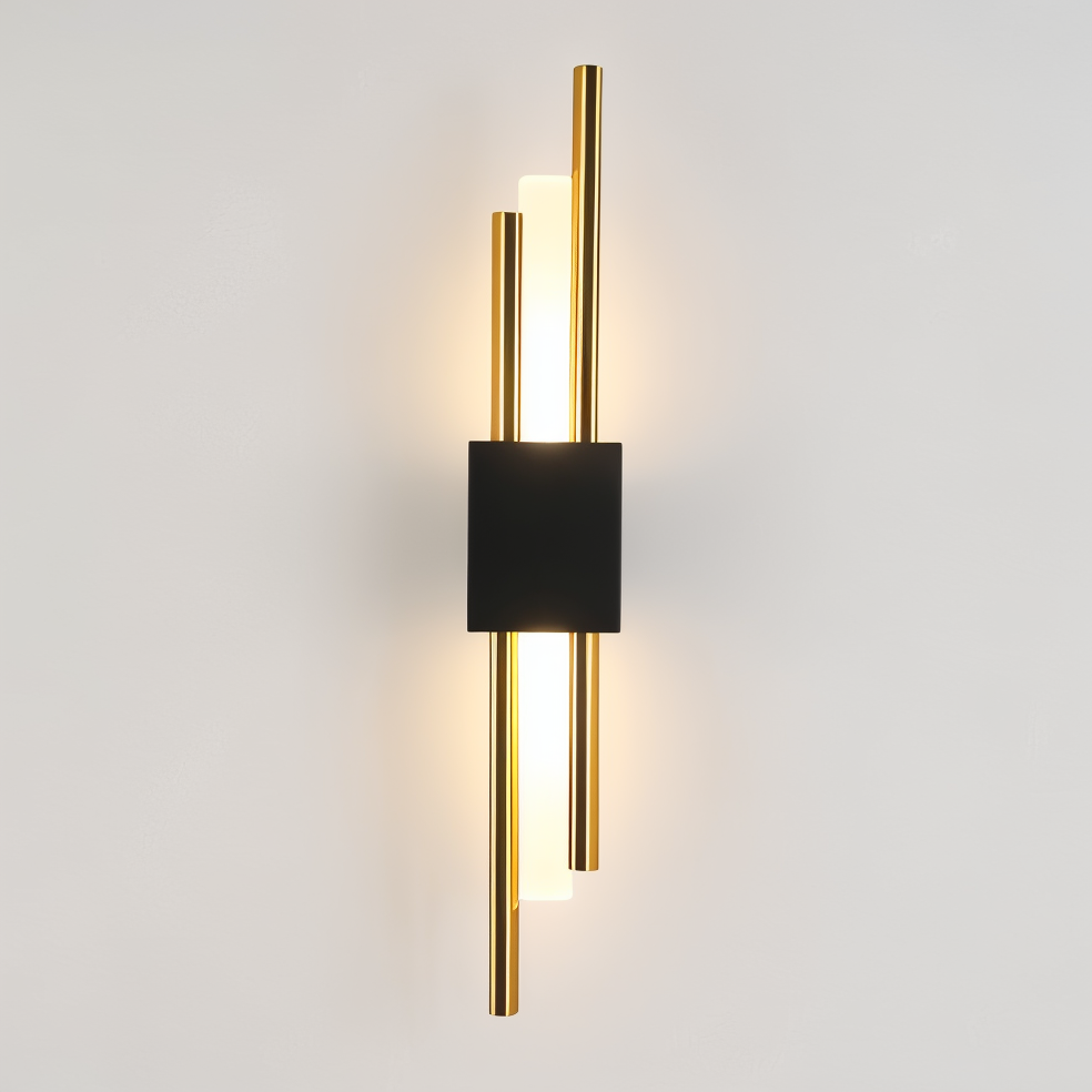 Lampada da parete NobleGlow Gold Black - Design lineare di lusso, illuminazione calda/neutra/fredda regolabile