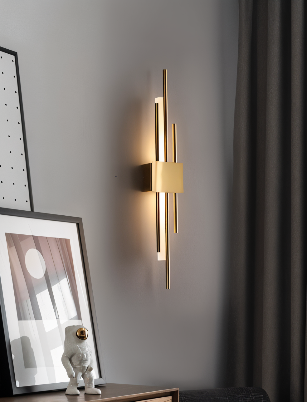 Lampada da parete NobleGlow Gold Black - Design lineare di lusso, illuminazione calda/neutra/fredda regolabile