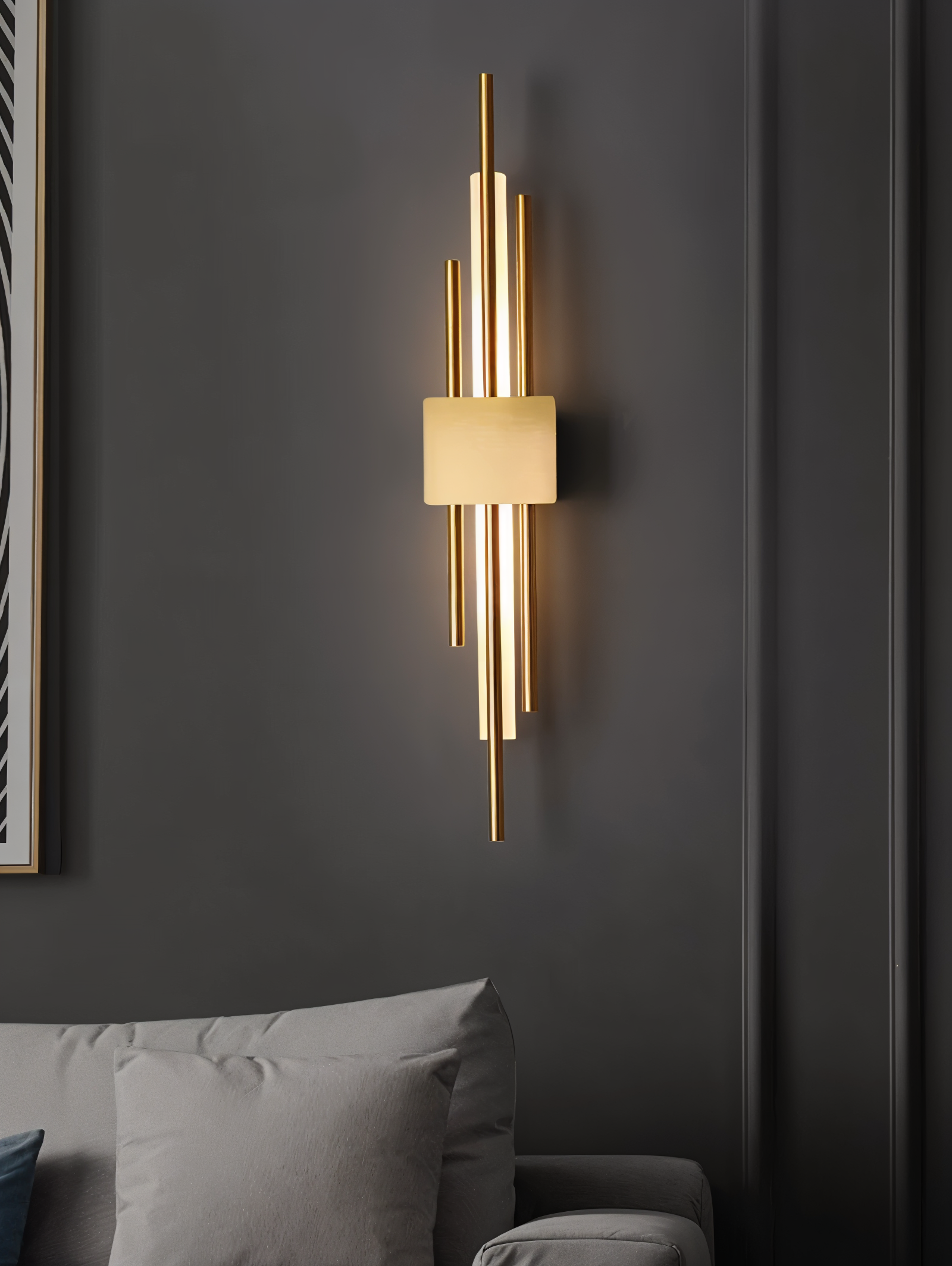 Lampada da parete NobleGlow Gold Black - Design lineare di lusso, illuminazione calda/neutra/fredda regolabile