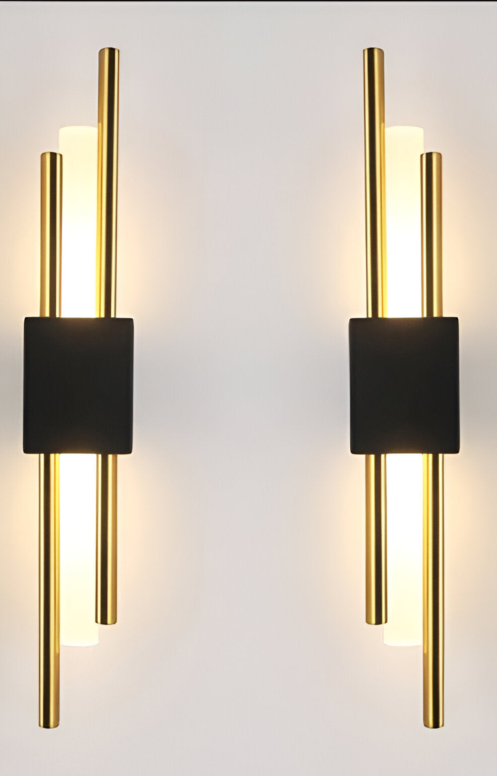 NobleGlow Gold Black Wall Light - Luxury Linear Design, Adjustable Warm/Neutral/Cool Lighting