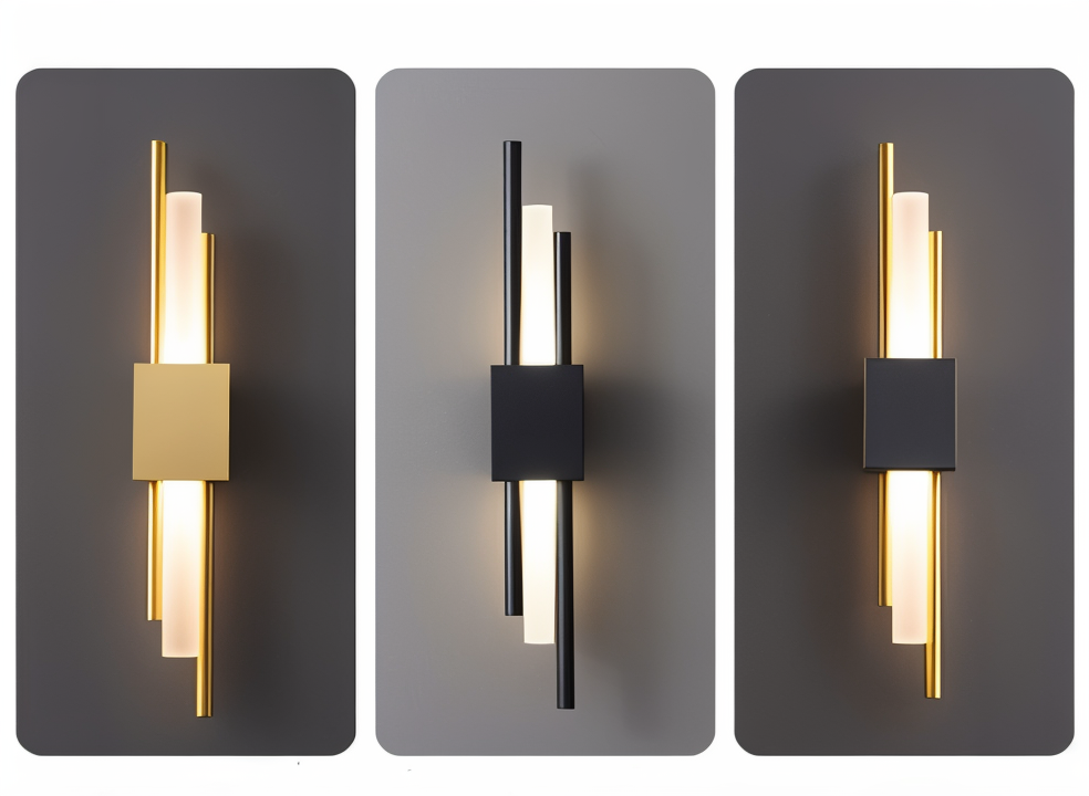 Lampada da parete NobleGlow Gold Black - Design lineare di lusso, illuminazione calda/neutra/fredda regolabile