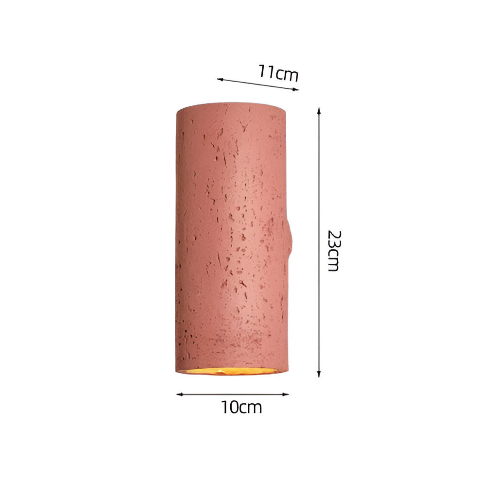 ضوء جداري أنبوبي أسطواني - شمعدان حجر وابي سابي | كشاف LED مع إضاءة لأعلى ولأسفل