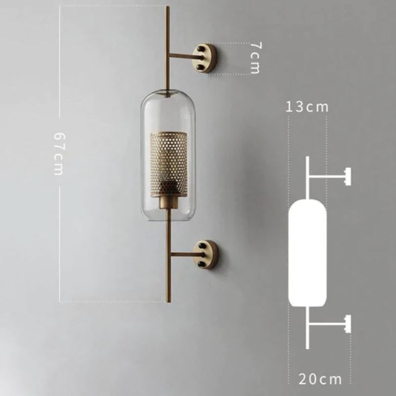 Aplique de pared con forma de panal y orbe radiante | Lámpara de pared