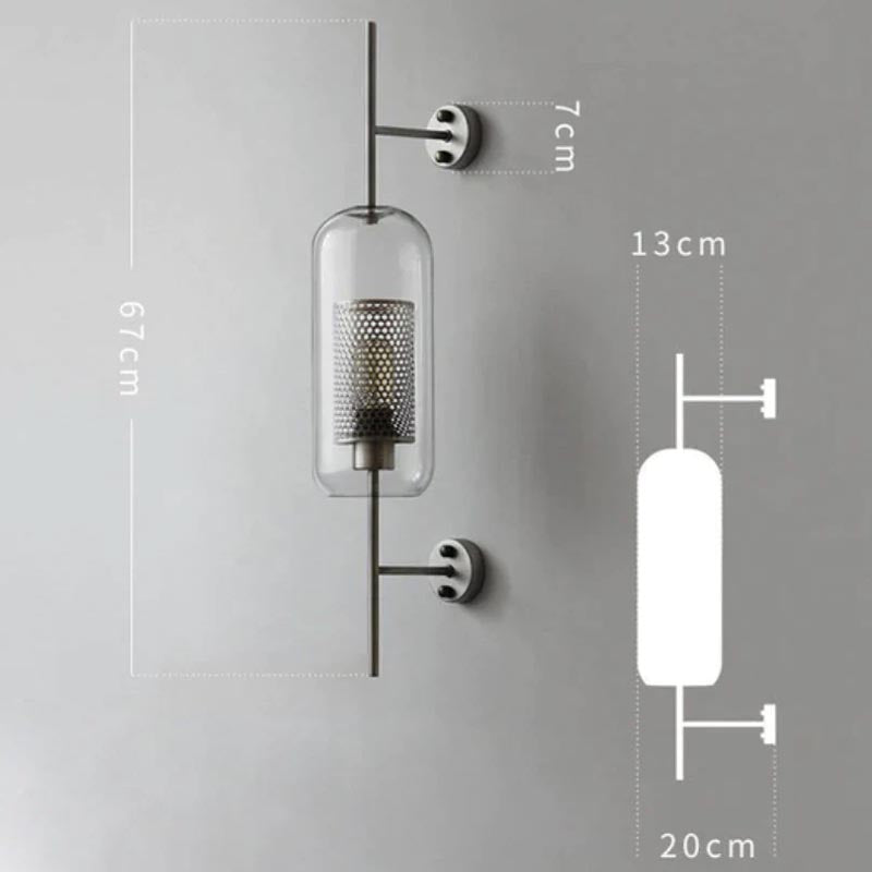 Aplique de pared con forma de panal y orbe radiante | Lámpara de pared