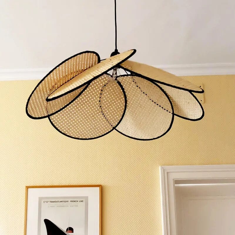 Emily Leaf Rattan Chandelier