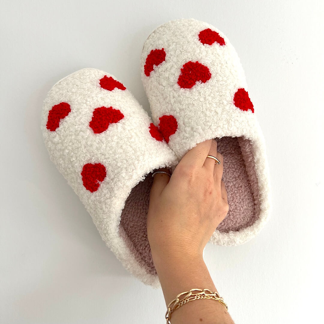 Chaussons en peluche pour amoureux