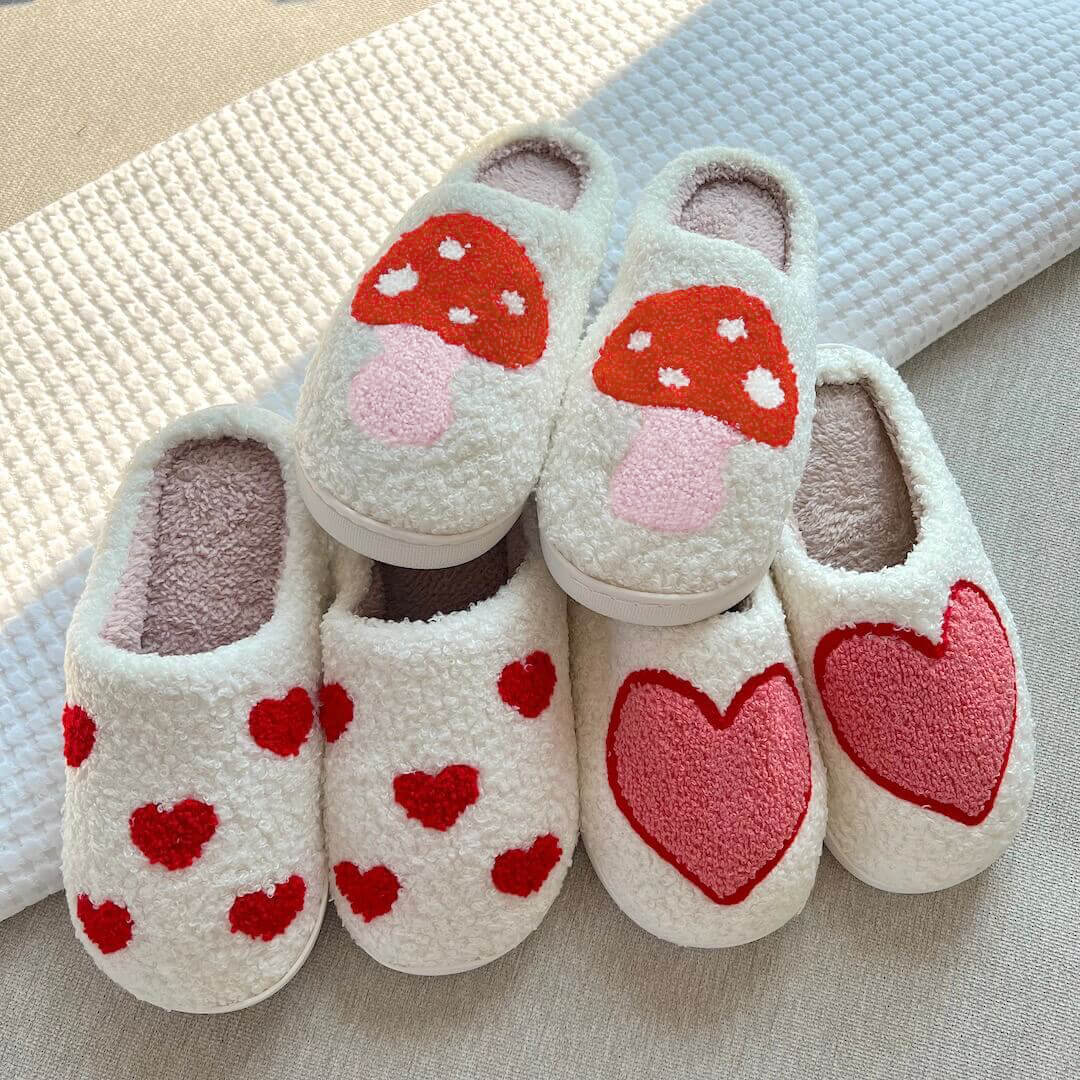 Chaussons en peluche pour amoureux