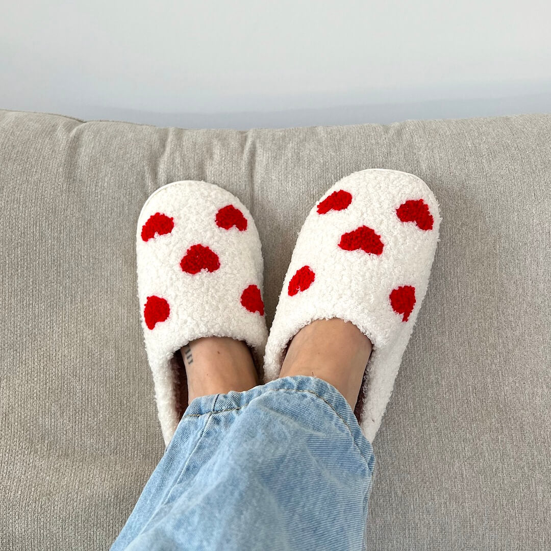 Chaussons en peluche pour amoureux