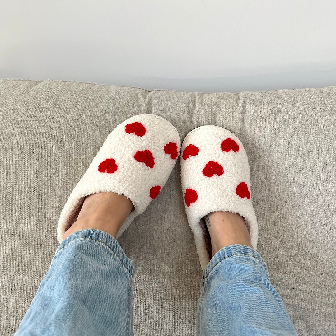 Chaussons en peluche pour amoureux