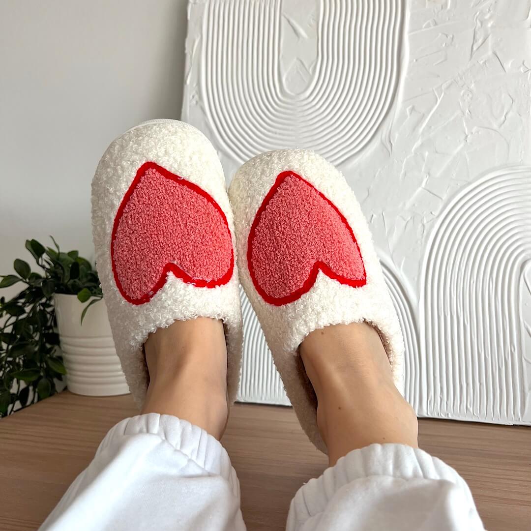 Chaussons en peluche pour amoureux