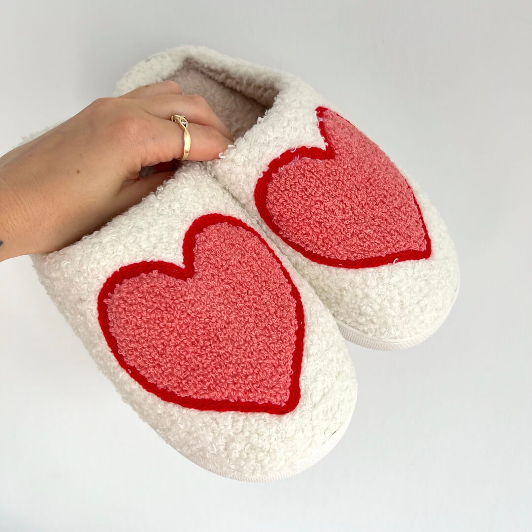 Chaussons en peluche pour amoureux