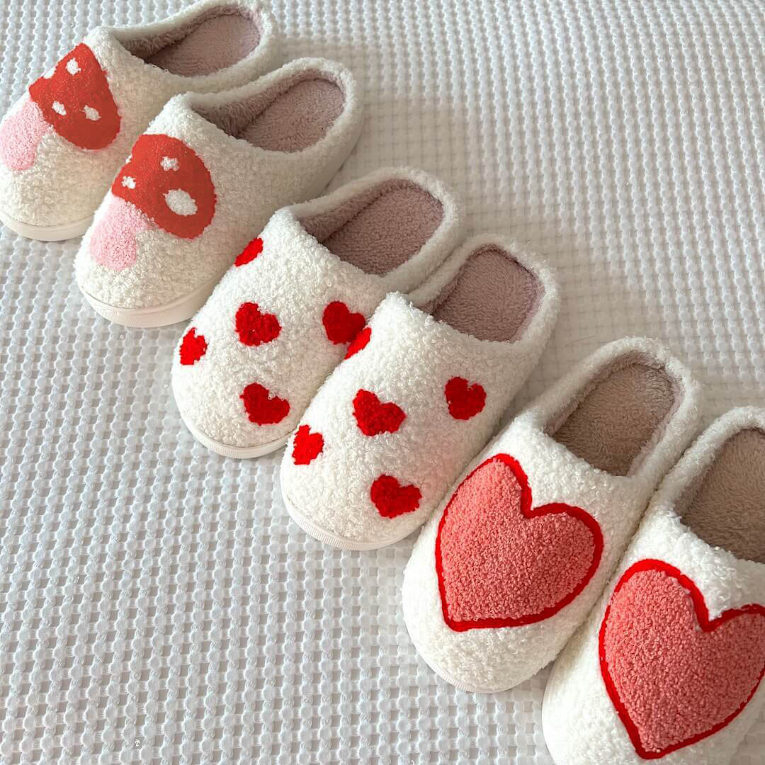 Pantuflas de peluche para enamorados