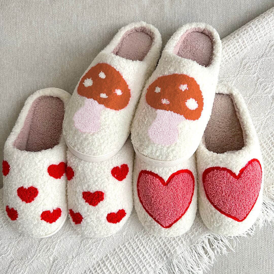 Chaussons en peluche pour amoureux