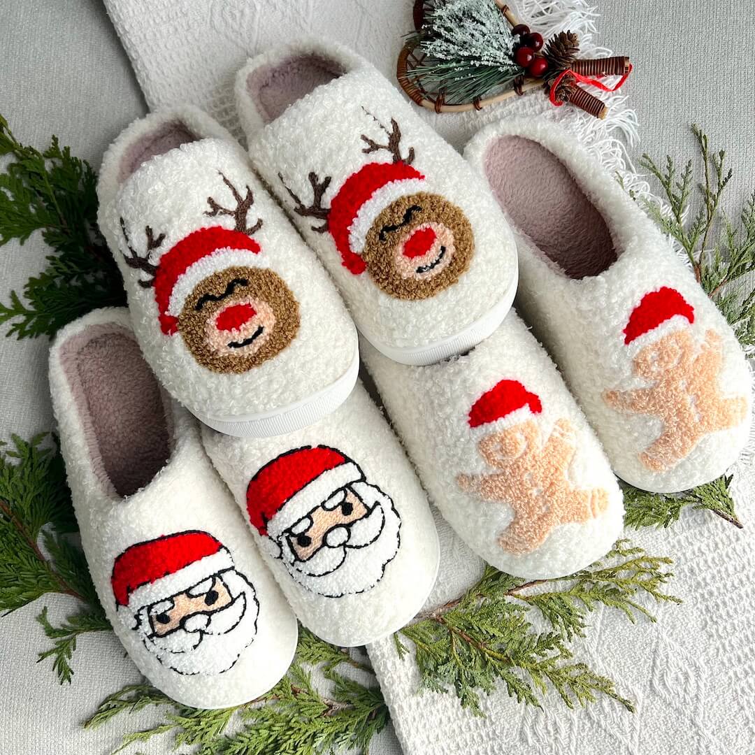 Pantuflas navideñas alegres