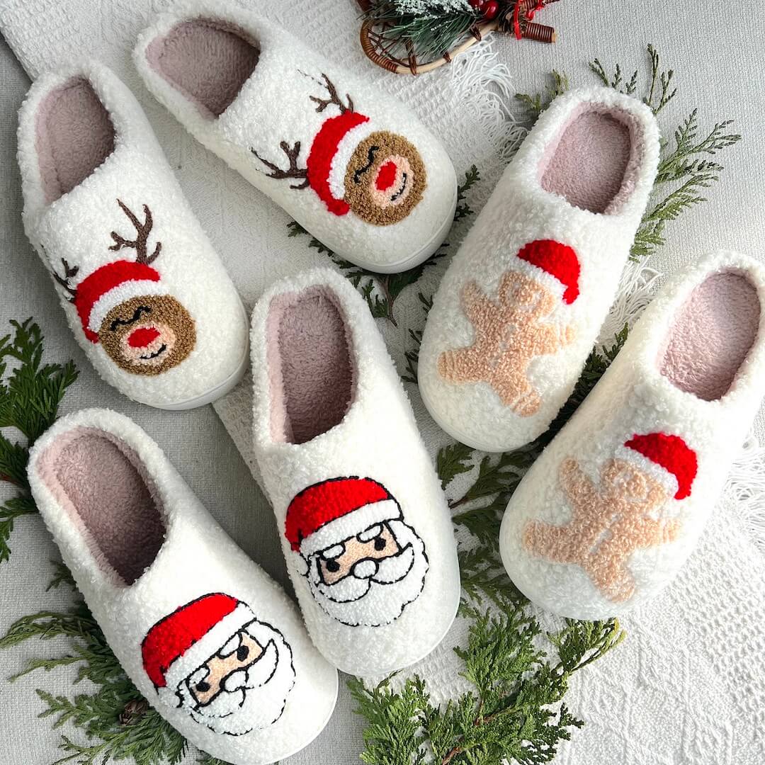 Pantuflas navideñas alegres