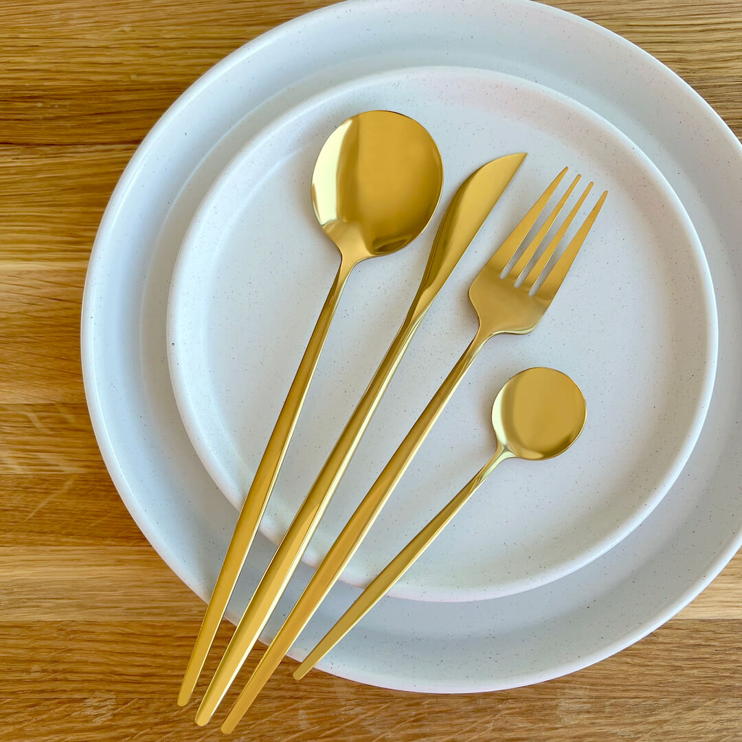 Minimalist Golden Flatware Set