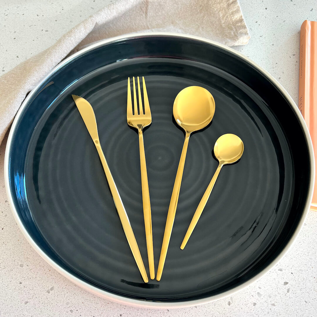 Minimalist Golden Flatware Set