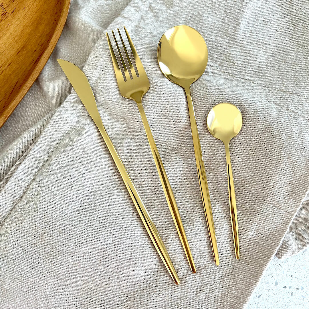 Minimalist Golden Flatware Set