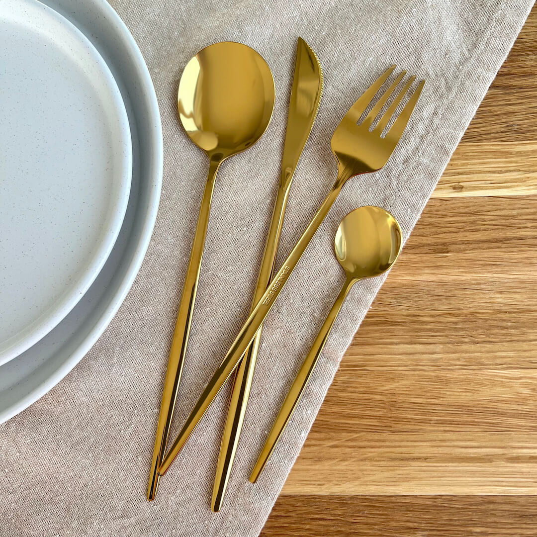 Minimalist Golden Flatware Set