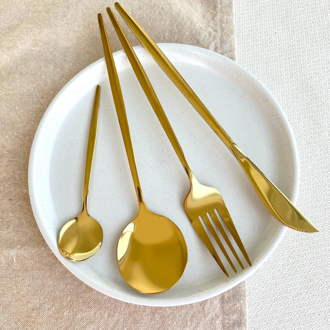 Minimalist Golden Flatware Set