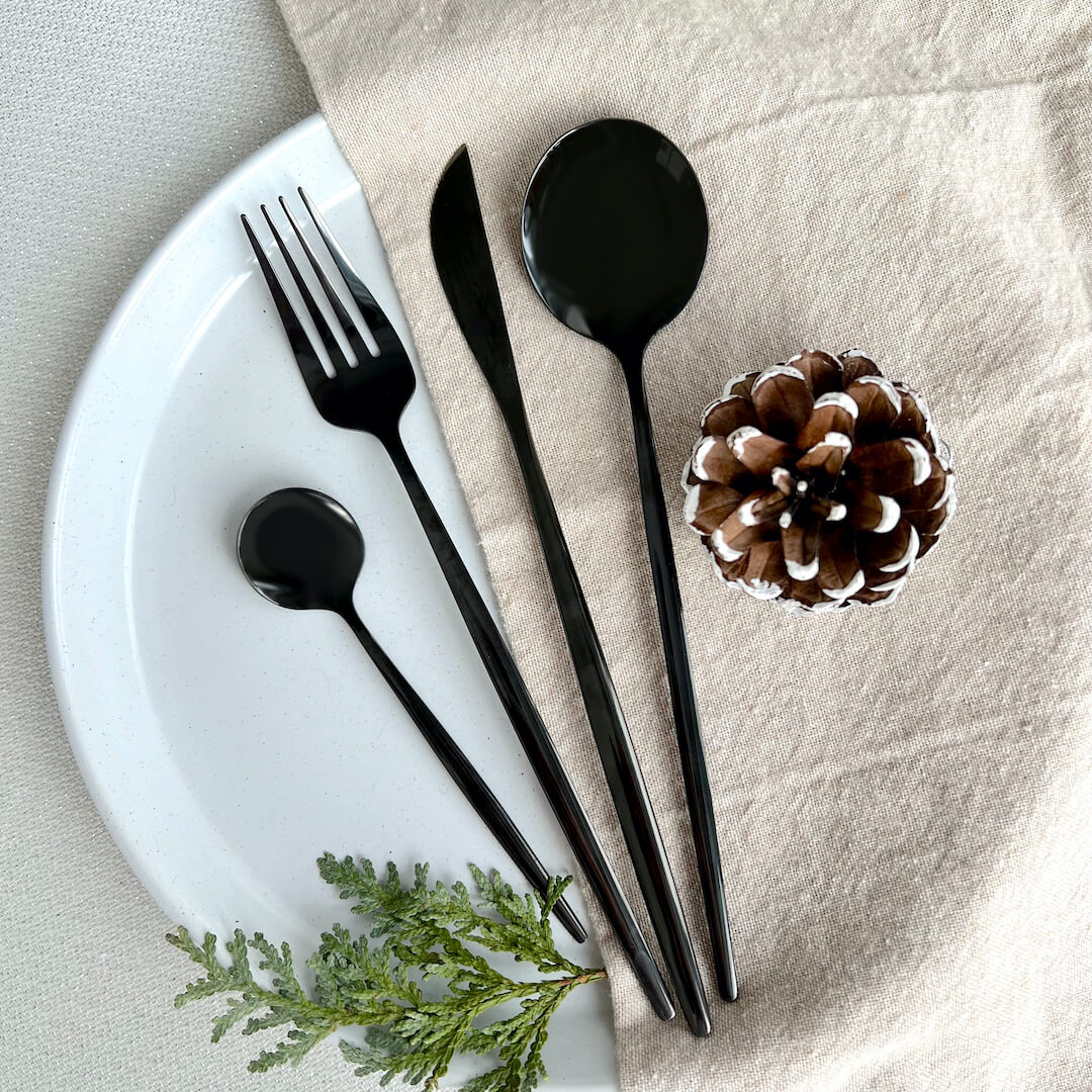 Modern Black Flatware Set