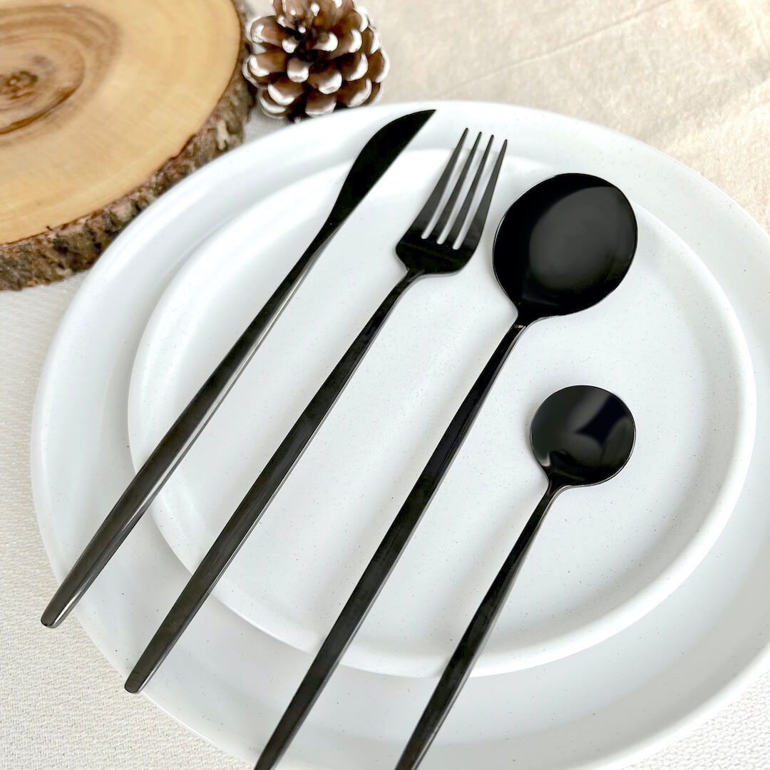 Modern Black Flatware Set