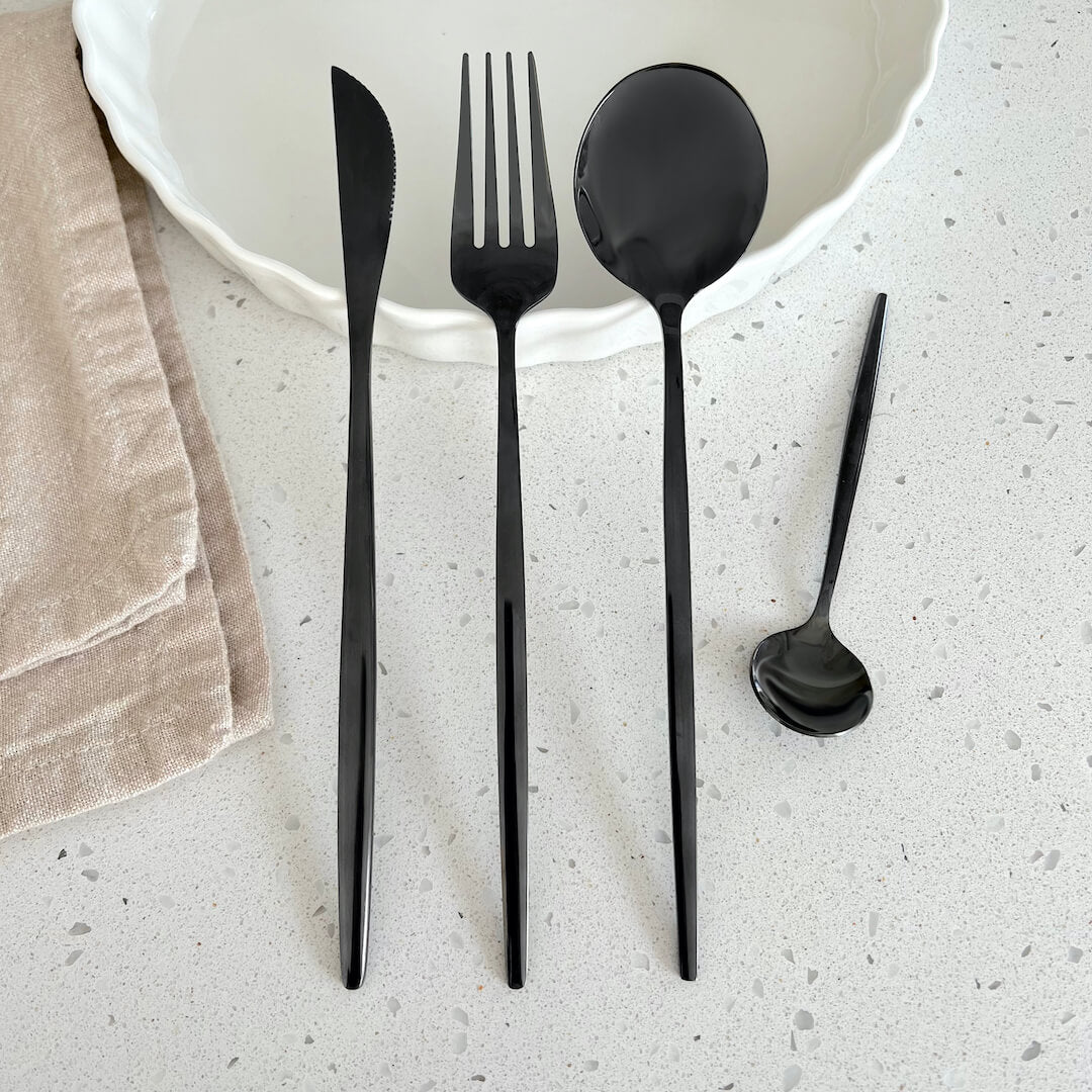 Modern Black Flatware Set