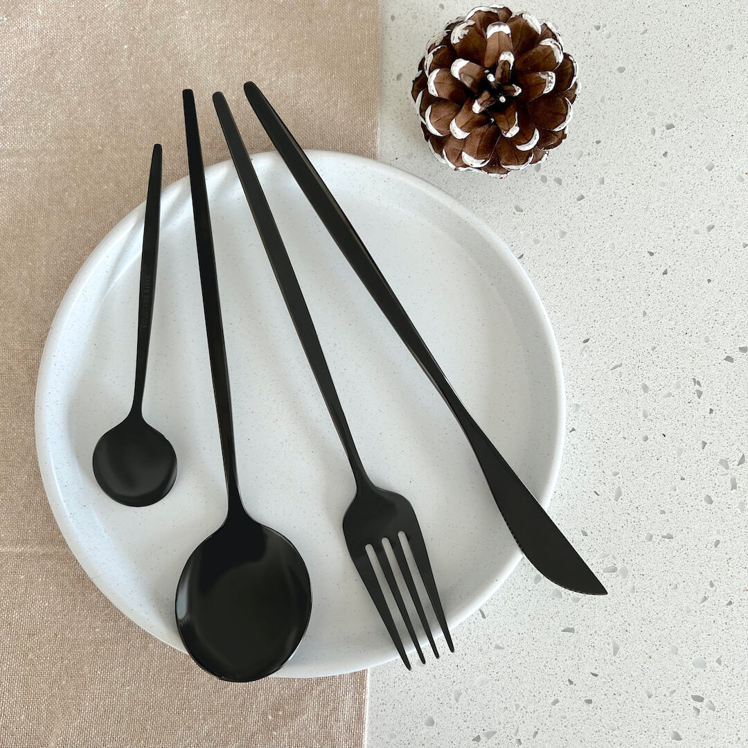 Modern Black Flatware Set