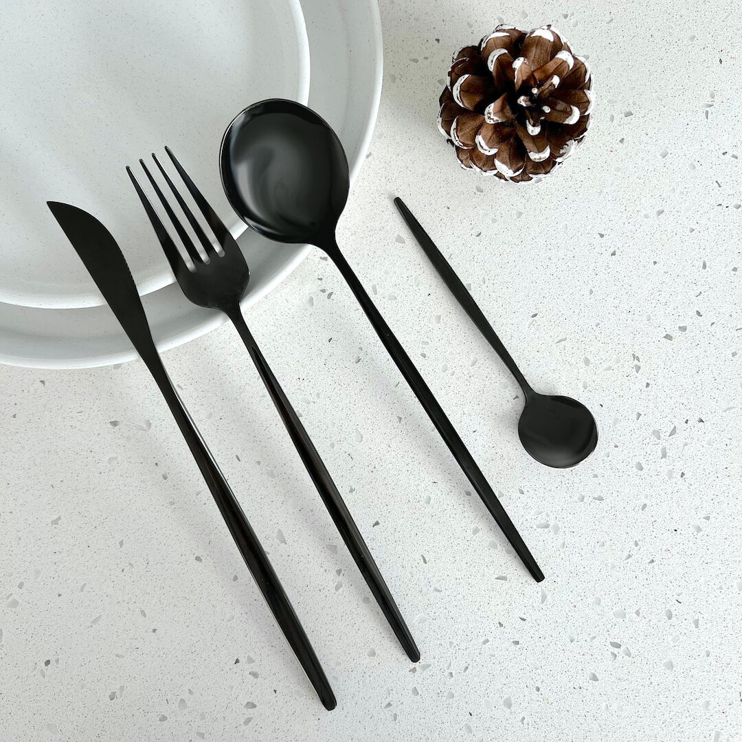 Modern Black Flatware Set