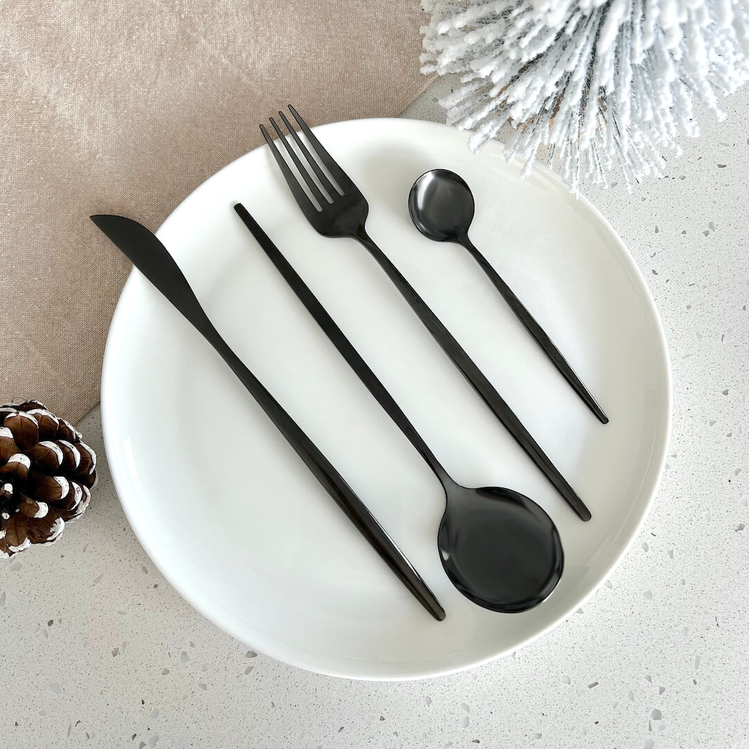 Modern Black Flatware Set