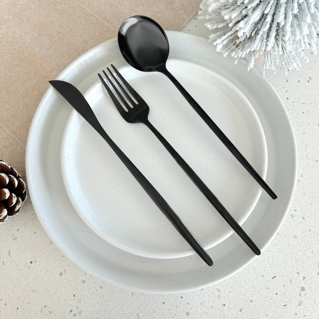 Modern Black Flatware Set