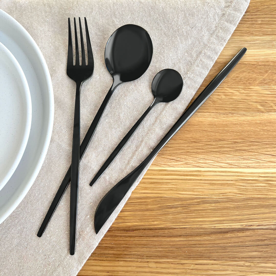 Modern Black Flatware Set