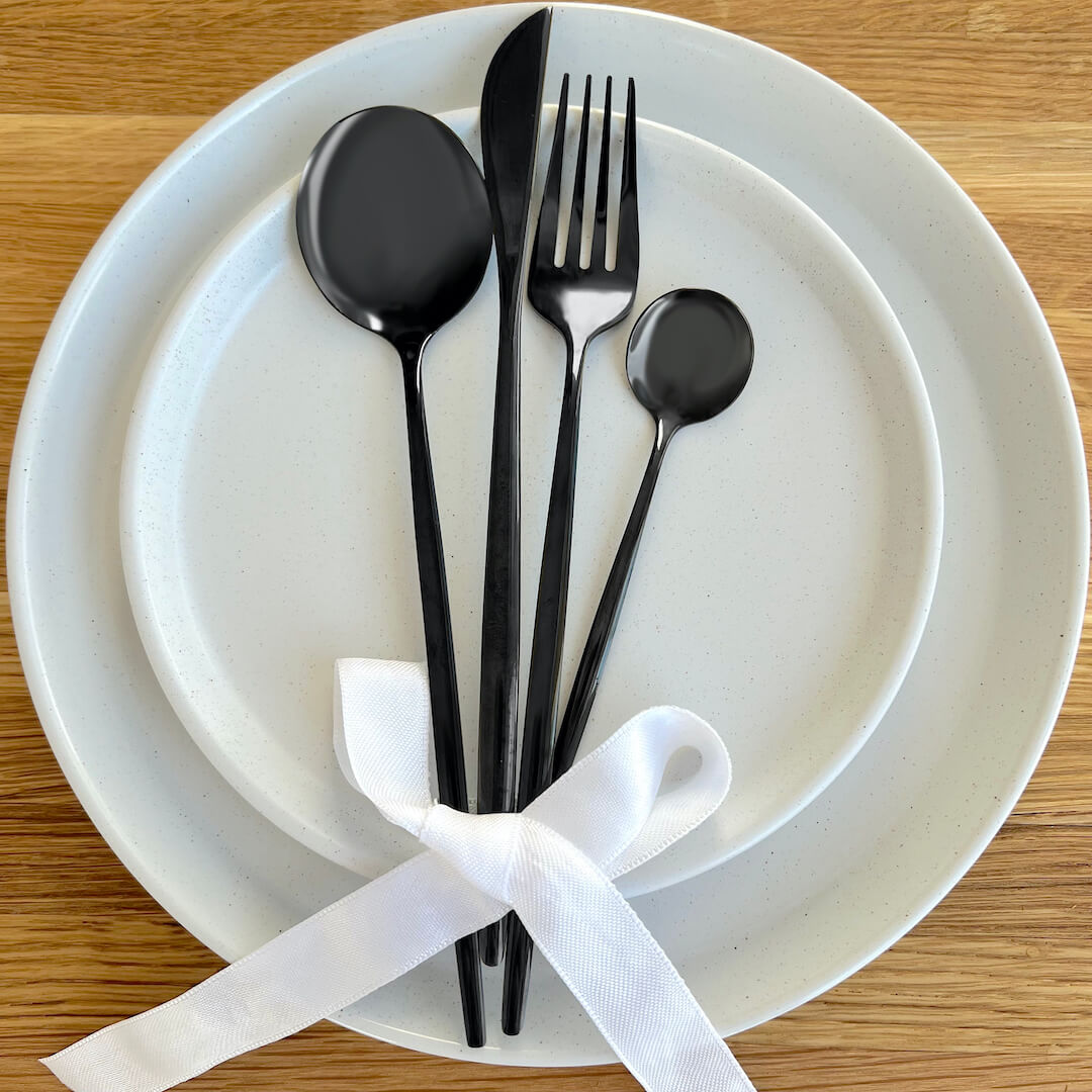 Modern Black Flatware Set